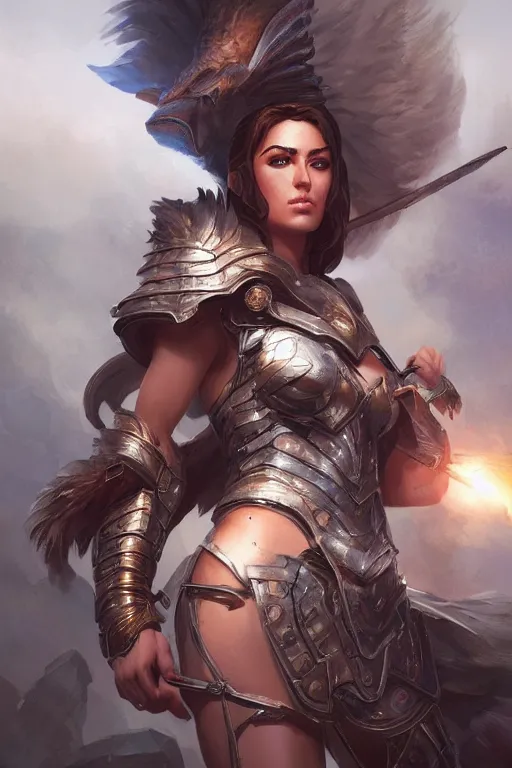 Image similar to amazon valkyrie athena, d & d, fantasy, portrait, highly detailed, headshot, digital painting, trending on artstation, concept art, sharp focus, illustration, art by artgerm and greg rutkowski and magali villeneuve