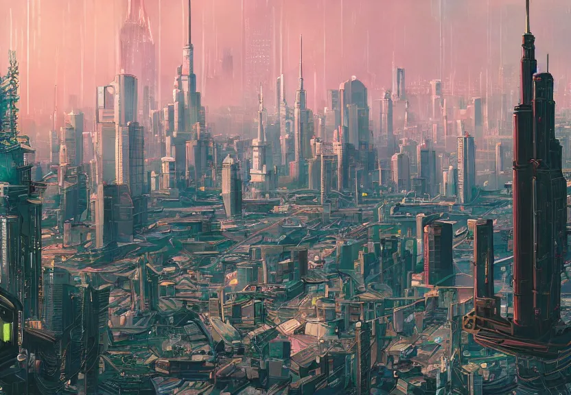 Prompt: a distant mormon temple in cyberpunk neo tokyo