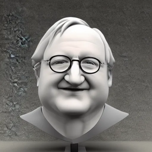 Image similar to gabe newell marble bust