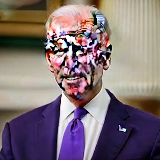 Image similar to joe biden with purple and green hair