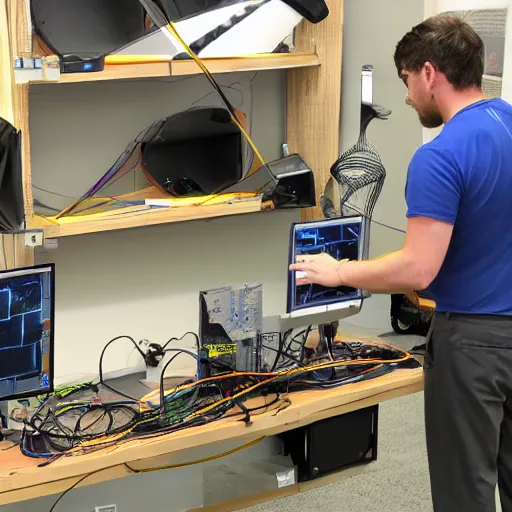 Prompt: Steve from Gamers Nexus showing how to build a super-collider