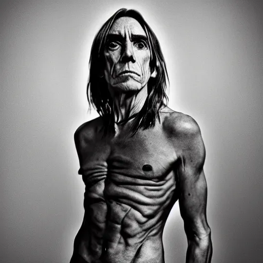 Image similar to Robot Iggy Pop 80% robot 20%man