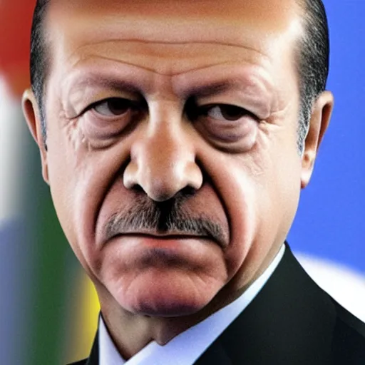 Prompt: recep tayyip erdogan with a long long neck