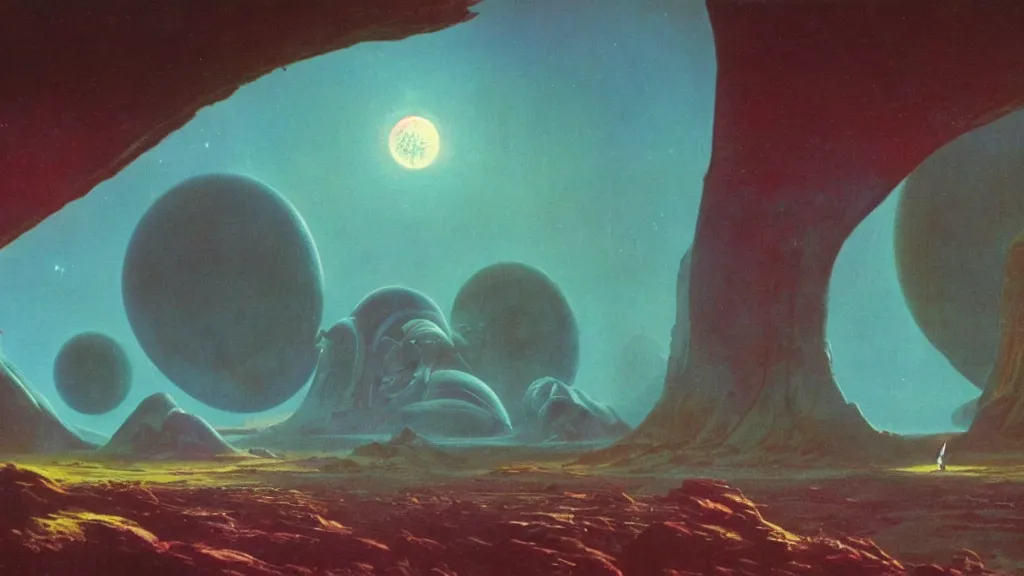 Image similar to otherworldly atmosphere of an evolving alien planet by arthur haas and bruce pennington and paul lehr, cinematic matte painting