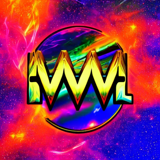 Image similar to a and w vaporwave logo, colorful, digital art, cosmic, 3 d high definition, trending on art station, photorealistic, high resolution, 8 k, octane, hyper detailed, insane details, intricate, elite, ornate, elegant trend, highly detailed and intricate, sharp focus, photography, unreal engine