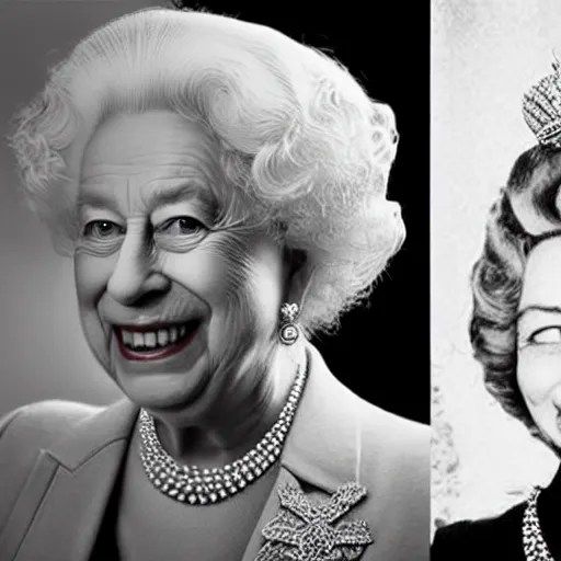 Image similar to album cover of elizabeth ii as a rapper