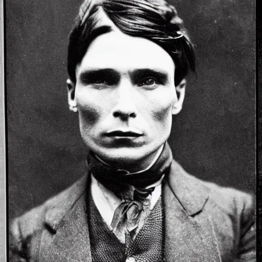 Image similar to headshot edwardian photograph of cillian murphy, 1 9 2 0 s, gang member, intimidating, tough, realistic face, 1 9 1 0 s photography, 1 9 0 0 s, grainy, victorian