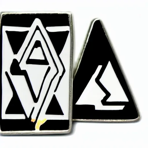 Image similar to a triangle enamel pin of a caution hazard label, smooth curves