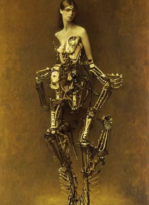 Image similar to portrait of pathetic biomechanical being by benjamin - constant jean - joseph