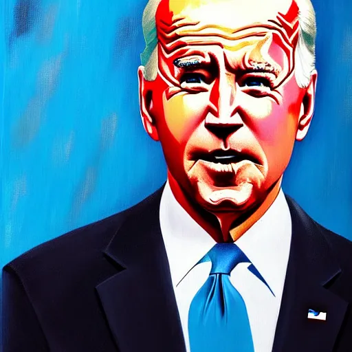 Prompt: Joe Biden confused, artwork by Ivan Seal, abstract, oil painting, 8k, high definition, highly detailed