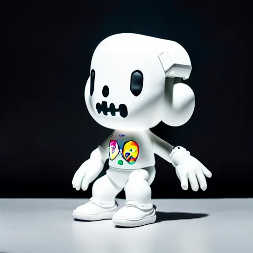 Image similar to an all white art vinyl figure with a microwave oven for a head, in the style of guggimon, kidrobot, sket - one x iamretro, kenny wong x pop mart, space molly, frank kozik, guggimon, kaws studio lighting, subsurface diffusion, 8 k - h 7 6 8