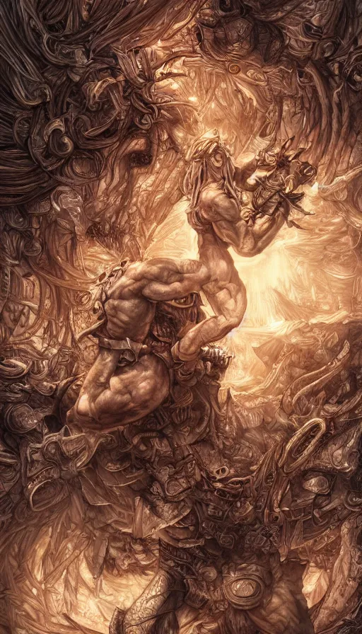 Image similar to A picture of an Minotaur in a Maze, by Ayami Kojima, studio ghibli, cinematic lighting, intricate, highly detailed, digital painting, trending on artstation, Illustration, epic scale