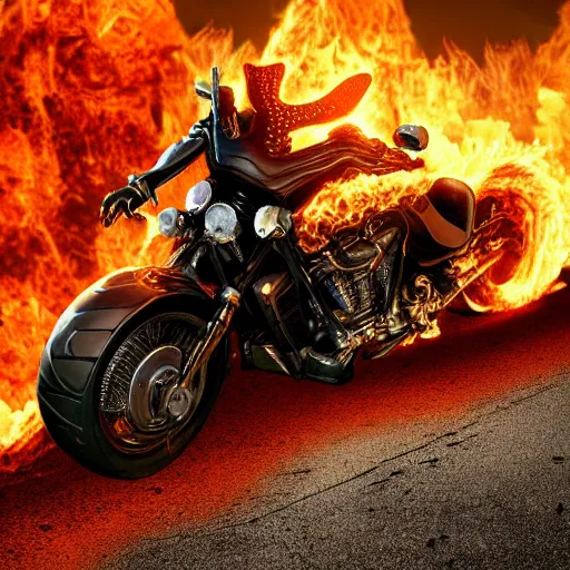 Prompt: Ghost rider In The Walking Dead 4K quality photorealism