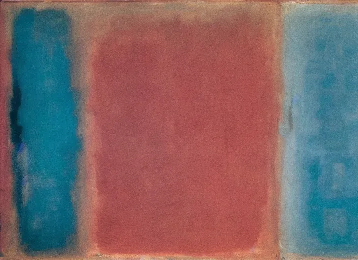 Image similar to a dusty basement room containing a number of newly discovered trove of works by rothko in a surprisingly bright and representative style as yet unknown to critics and the public, evidence photography