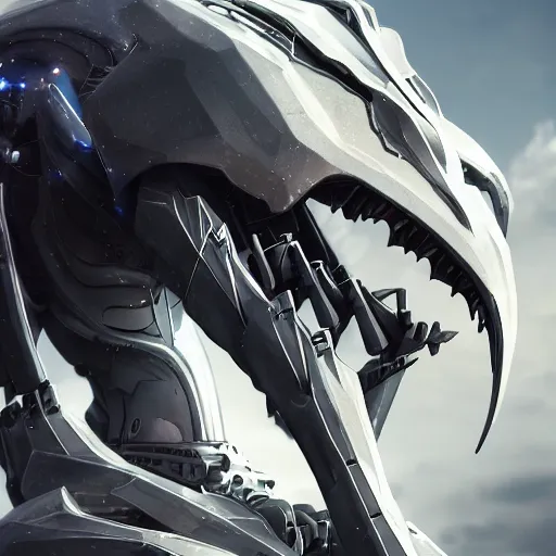 Image similar to a highly detailed close-up of an awe-inspiring beautiful majestic anthropomorphic robotic mecha female dragon, with smooth and streamlined armor, standing and posing elegantly in front of the camera, well detailed head with epic LED eyes, sharp and dangerous sleek design, two arms, digital art, artstation, DeviantArt, professional, octane render, sunset lighting