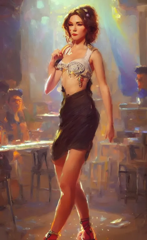 Image similar to rockstar girl on stage. by konstantin razumov, by william - adolphe bouguerea, pixar, artstation trending, concept art, digital art, digital painting, dramatic lighting, sharp focus, highly detailed, vxf movie, cinematic