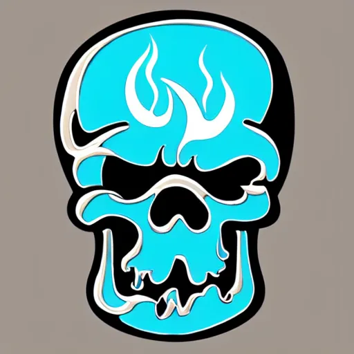 Prompt: a highly detailed retro minimalistic menacing clean skull with fire flame enamel pin, hd, concept art, artstation, deviantart