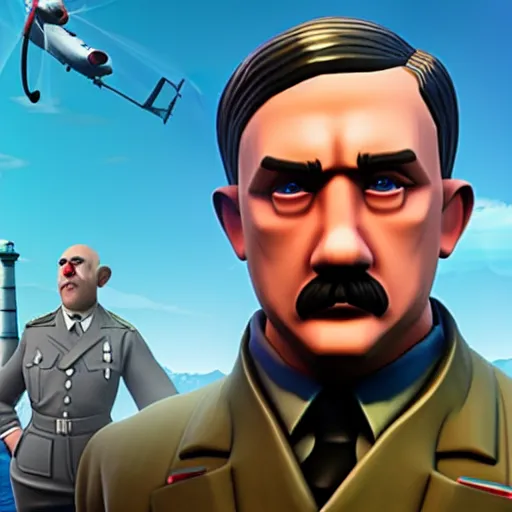 Prompt: Adolf Hitler in Fortnite 4K detailed super realistic