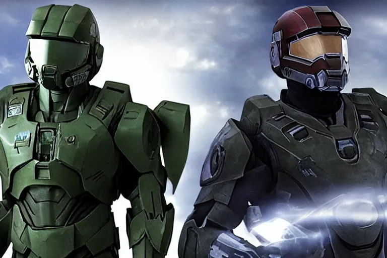 Image similar to robert downey jr as master chief