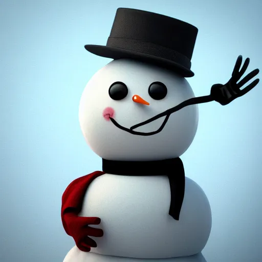 Prompt: a highly detailed humanoid snowman in business suit with black eyes and mouth, no nose, artstation, DeviantArt, professional, octane render, sunset lighting