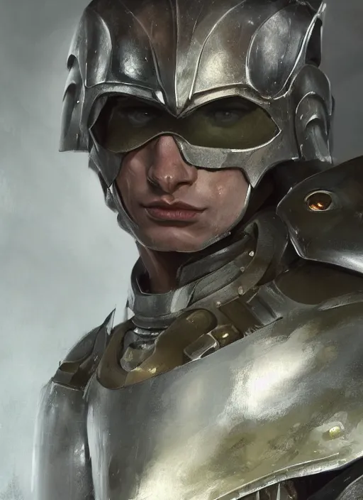 Image similar to a professional painting of a muscular young male, clothed in military armor, olive skin, long dark hair, beautiful bone structure, well defined physique, symmetrical facial features, intricate, elegant, digital painting, concept art, smooth, sharp focus, illustration, from Knights of the Old Republic, by Ruan Jia and Mandy Jurgens and Artgerm and William-Adolphe Bouguerea