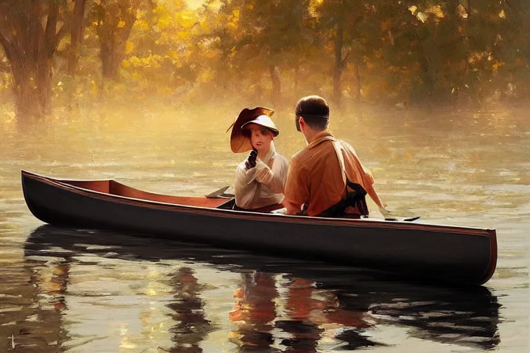 Prompt: Elegant Canoe Master, fine woodwork, digital painting, realistic shaded, realistic shaded lighting, fan art, pixiv, by Ilya Kuvshinov, Igonquin, magali villeneuve, artgerm, Jeremy Lipkin and Michael Garmash and Rob Rey