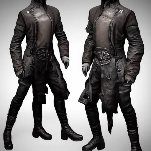 Image similar to male leather clothes cloud dancer, Artstation