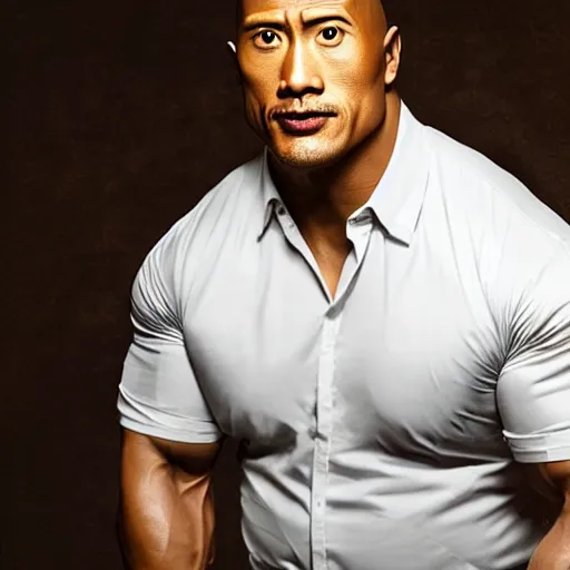 Image similar to asian dwayne johnson, studio lighting