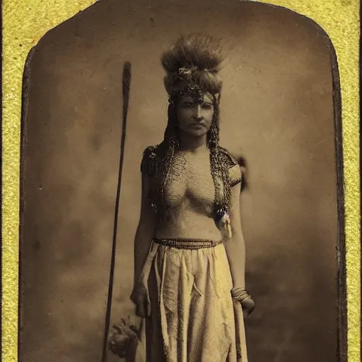 Prompt: Ancient Sumer, Sumerian woman, 2600 BC, tintype photograph, Sumerian town, Ancient photograph