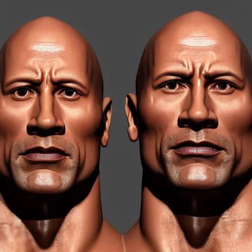 Image similar to 3d model of dwayne johnson, smooth texture