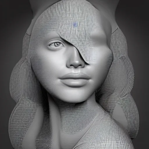 Image similar to abstract 3d female portrait