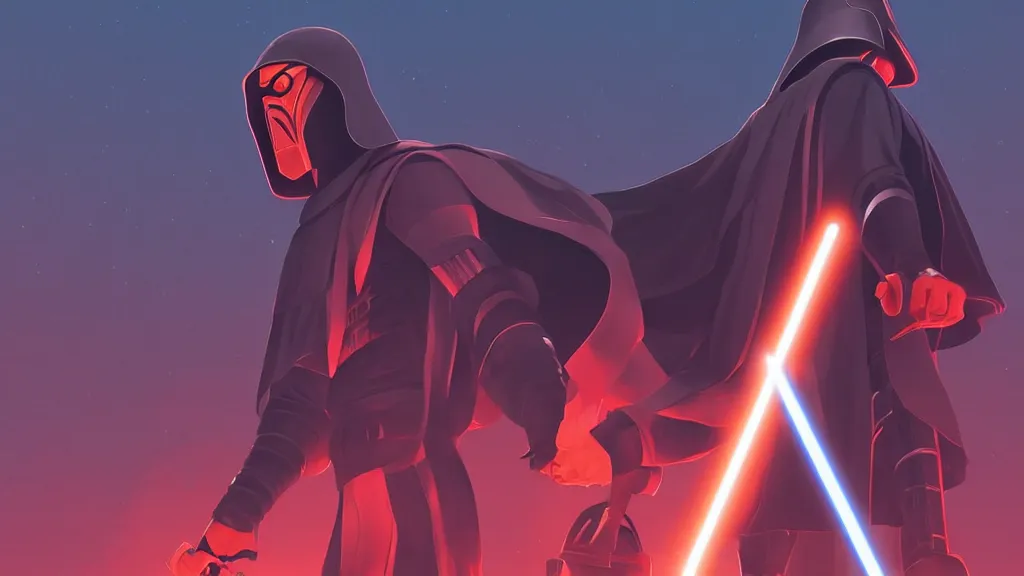 Image similar to darth revan, clean cel shaded vector art. shutterstock. behance hd by lois van baarle, artgerm, helen huang, by makoto shinkai and ilya kuvshinov, rossdraws, illustration