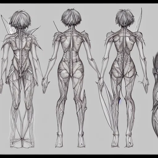 Prompt: fairy anatomy reference sheet,
