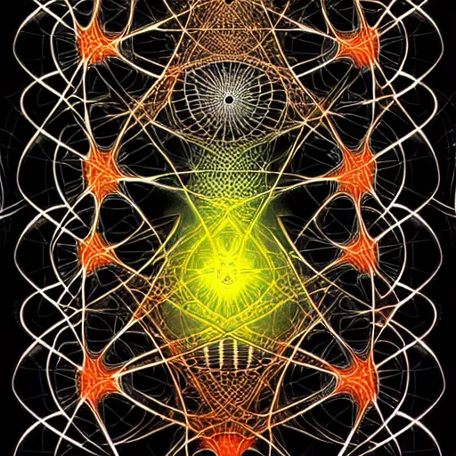 Image similar to symmetrical fractal sacral geometry, android jones