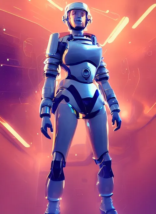 Prompt: female character / space commander / proportional figure / delicate features / alluring / cyberpunk armor / navigator gear / crystal and platin plated / dark blue background / poster style / ultra realistic / ultra detailed / volumetric light. unreal engine / 8 k / oil on canvas