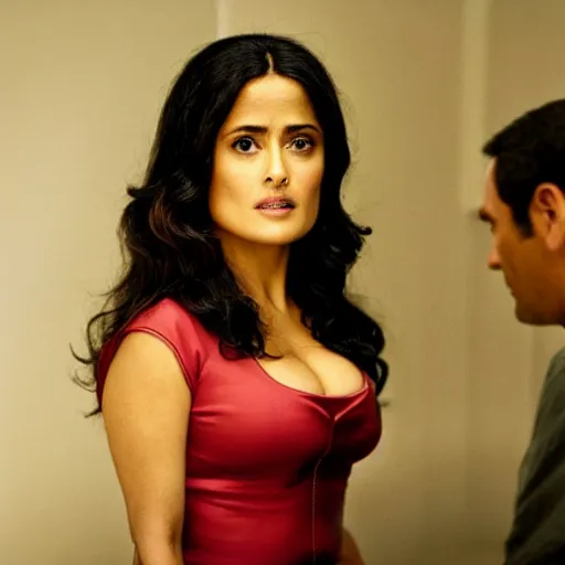 Prompt: salma hayek starring in the movie the ringer