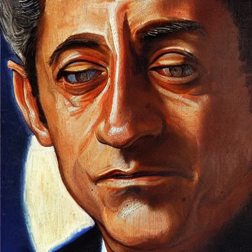 Prompt: a high quality and very detailed portrait of Nicolas Sarkozy, medieval art