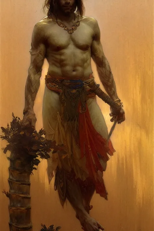 Image similar to god of bamboo, male character design, painting by gaston bussiere, craig mullins, greg rutkowski, alphonse mucha, trending on artstation