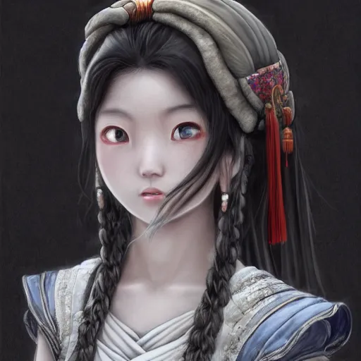 Prompt: ultra-detailed, amazing details, grayish palette, Three Kingdoms vibes and Tao vibes, HD semirealistic anime CG concept art digital painting of a Japanese schoolgirl, by a Chinese artist at ArtStation, by Huang Guangjian, Fenghua Zhong, Ruan Jia, Xin Jin and Wei Chang. Realistic artwork of a Chinese videogame, gentle an harmonic colors.