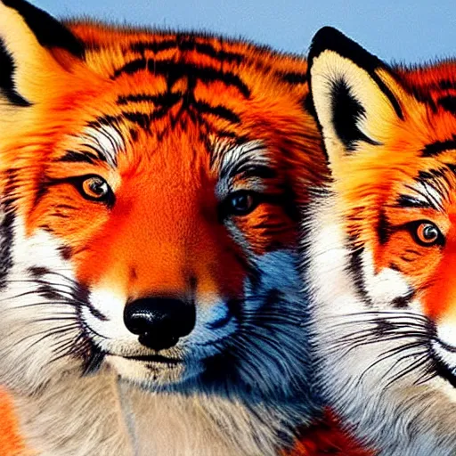 Image similar to half fox half tiger