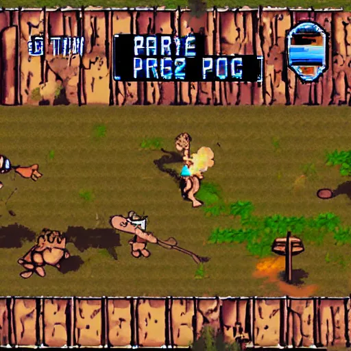 Image similar to playstation 1 rpg screenshot of ultimate caveman adventures jrpg