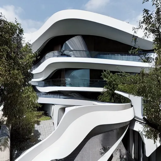 Image similar to house designed by zaha hadid