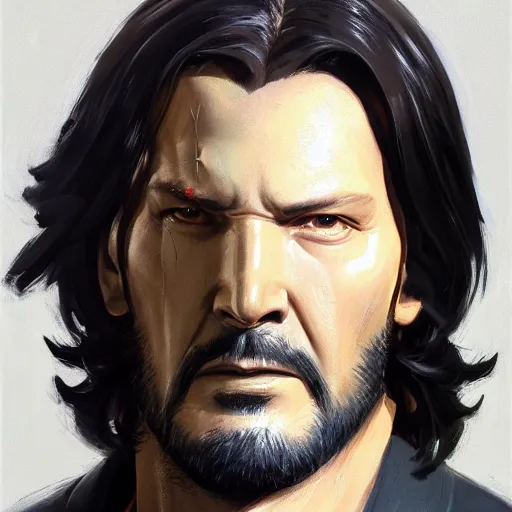 Image similar to greg manchess portrait painting of partially armored john wick as overwatch character, medium shot, asymmetrical, profile picture, organic painting, sunny day, matte painting, bold shapes, hard edges, street art, trending on artstation, by huang guangjian, gil elvgren, ruan jia, greg rutkowski, gaston bussiere