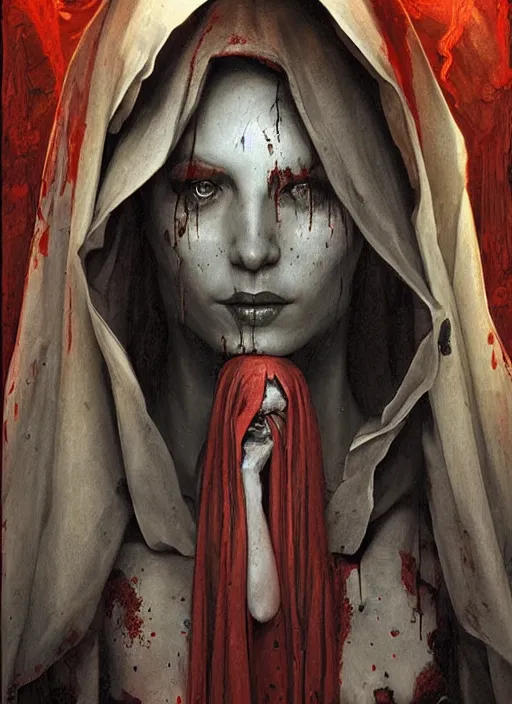 Image similar to digital _ painting _ of _ bloody mary _ by _ filipe _ pagliuso _ and _ justin _ gerard _ symmetric _ fantasy _ highly _ detailed _ realistic _ intricate _ port