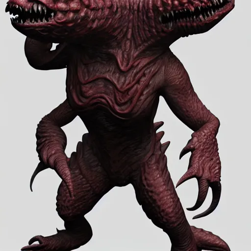 Image similar to of 3 d render, realistic, skin details, an evil beholder creature from d & d