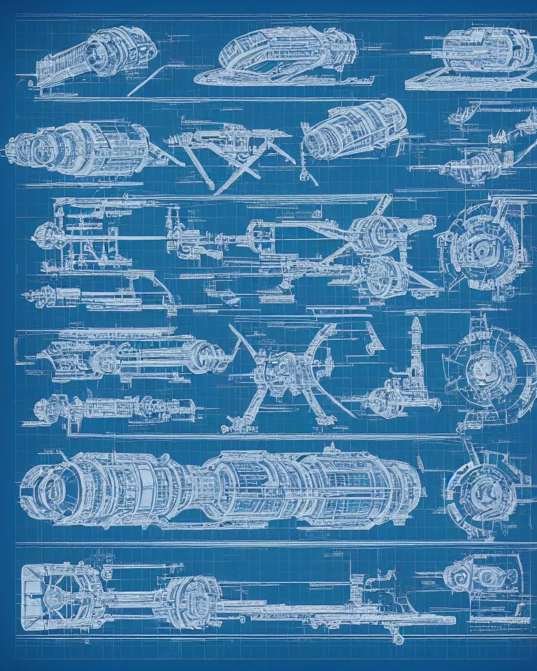 Image similar to futuristic space station, detailed blueprint and schematic with text and illustrated zoomed - in snippets, glorious intricate detailed superb, pristine clean design, center frame, desaturated, concept art, with highly detailed blueprints and text, marker concept art style rendering