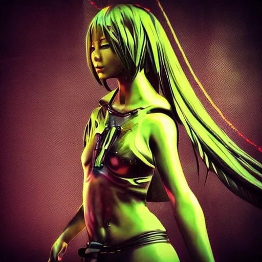 Image similar to “realistic picture of a woman goddess matrix cyberpunk alien divine deity in the style of Chie Yoshi”