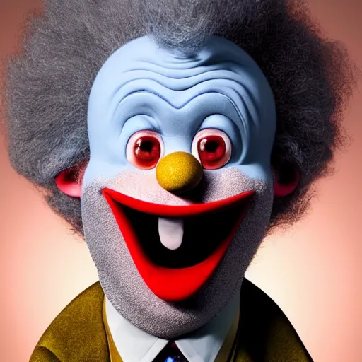 Image similar to stunning award winning hyperrealistic hdr 8 k highly detailed portrait photo of krusty the clown as a real human