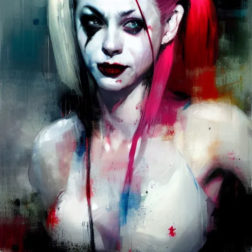 Prompt: harley quinn by jeremy mann