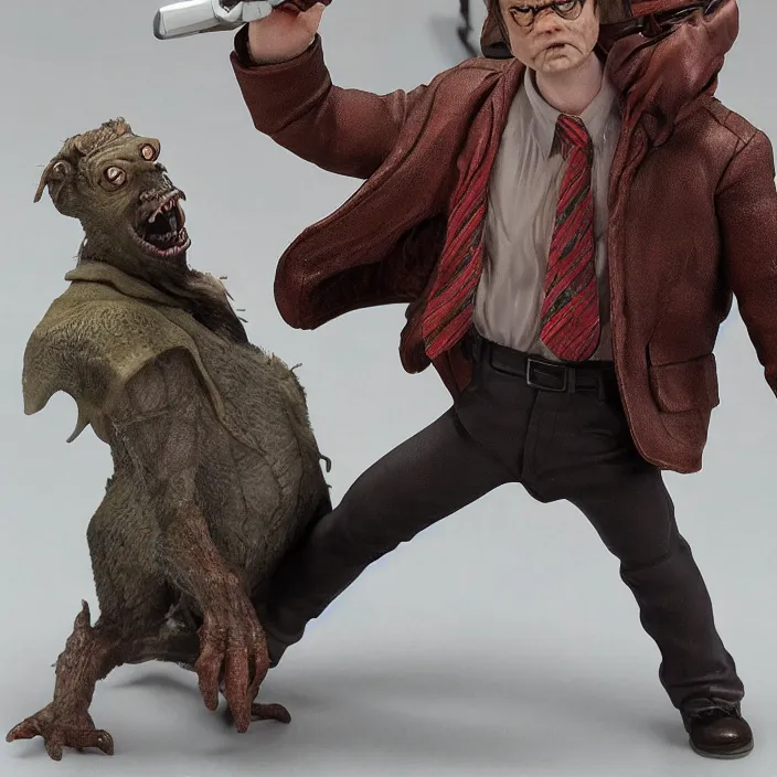 Image similar to Realistic abomination Dwight Schrute, imsorryjon, Dwight Schrute, figurine, detailed product photo